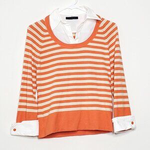 The Limited Orange & Cream Sweater removable collar and sleeves, you have